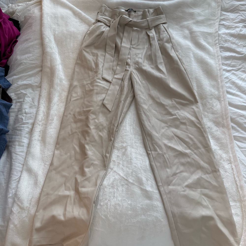 Lulu's Cream High-Waisted Trousers